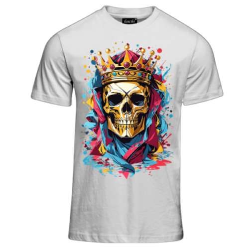 High Quality Soft V-Neck Skull T-Shirt