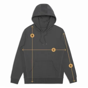 high quality 100% cotton hoodies size chart